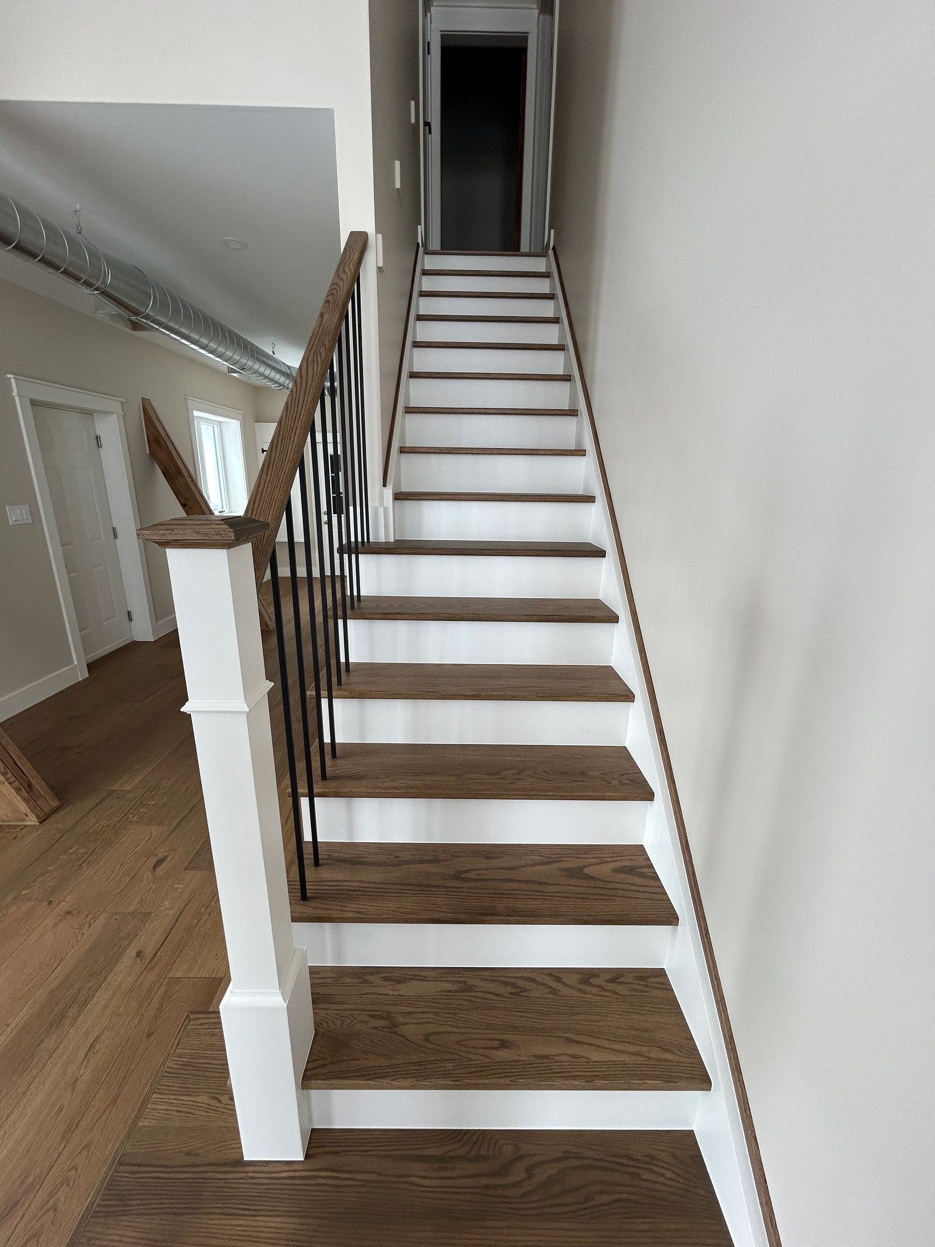 Modern staircase in completed build