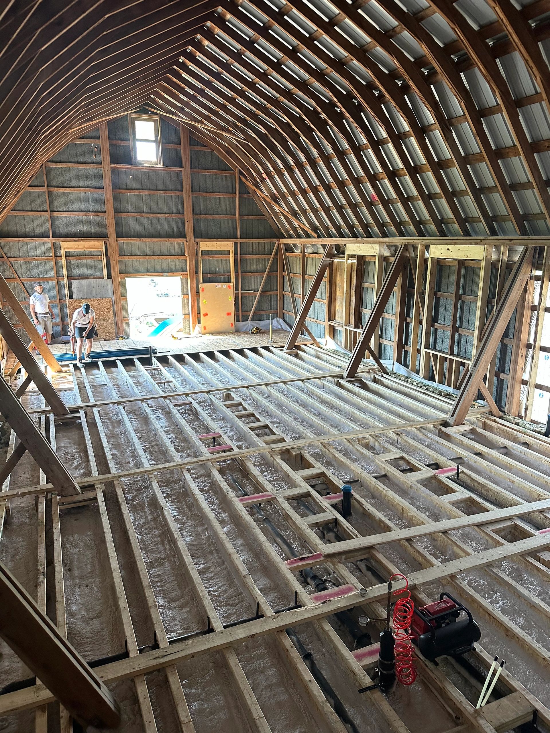 Barn structure under construction